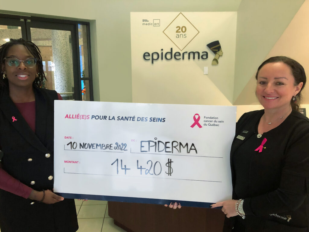 Mois Rose chez Epiderma au profit de la Fondation cancer du sein du Québec