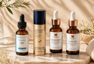 Vitamin C serums (SkinCeuticals C E Ferulic, Skinbetter Alto Advanced, Vivier Radiance, Vivier C E Peptides) for radiance, firmness, and antioxidant skin protection